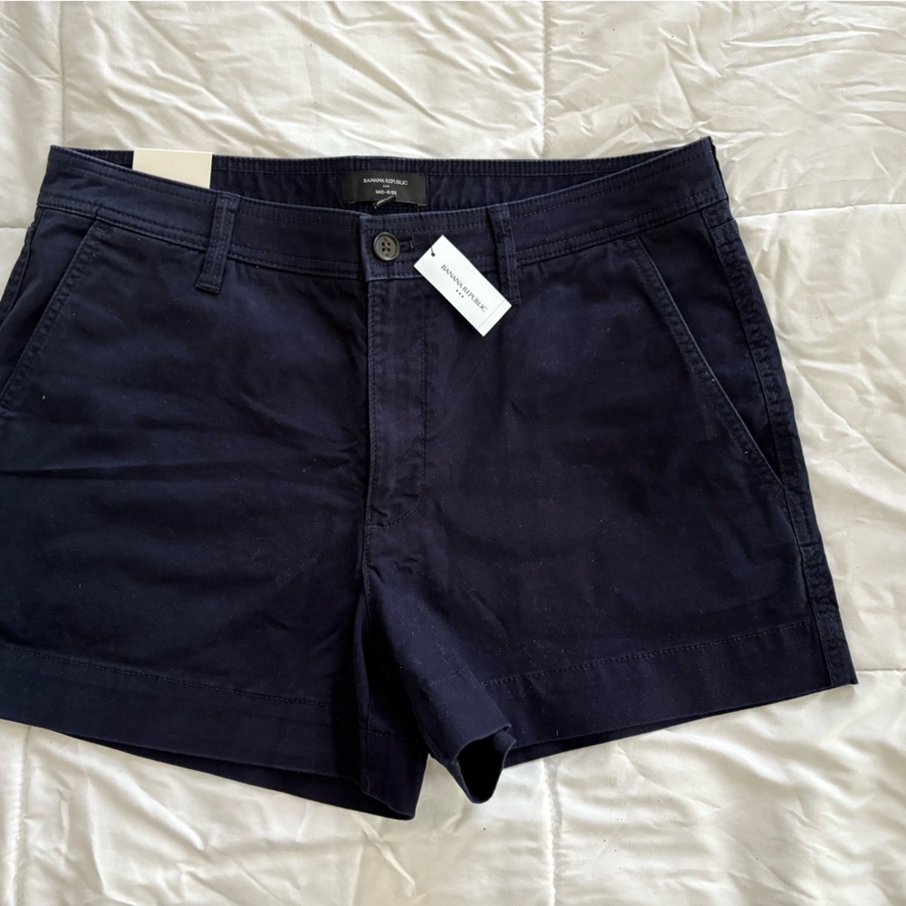 Banana Republic Dark Blue Mid-Rise Shorts